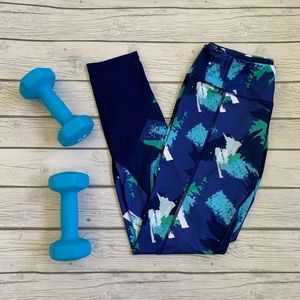 Pro Player Workout Pants Blue Pattern Size Medium